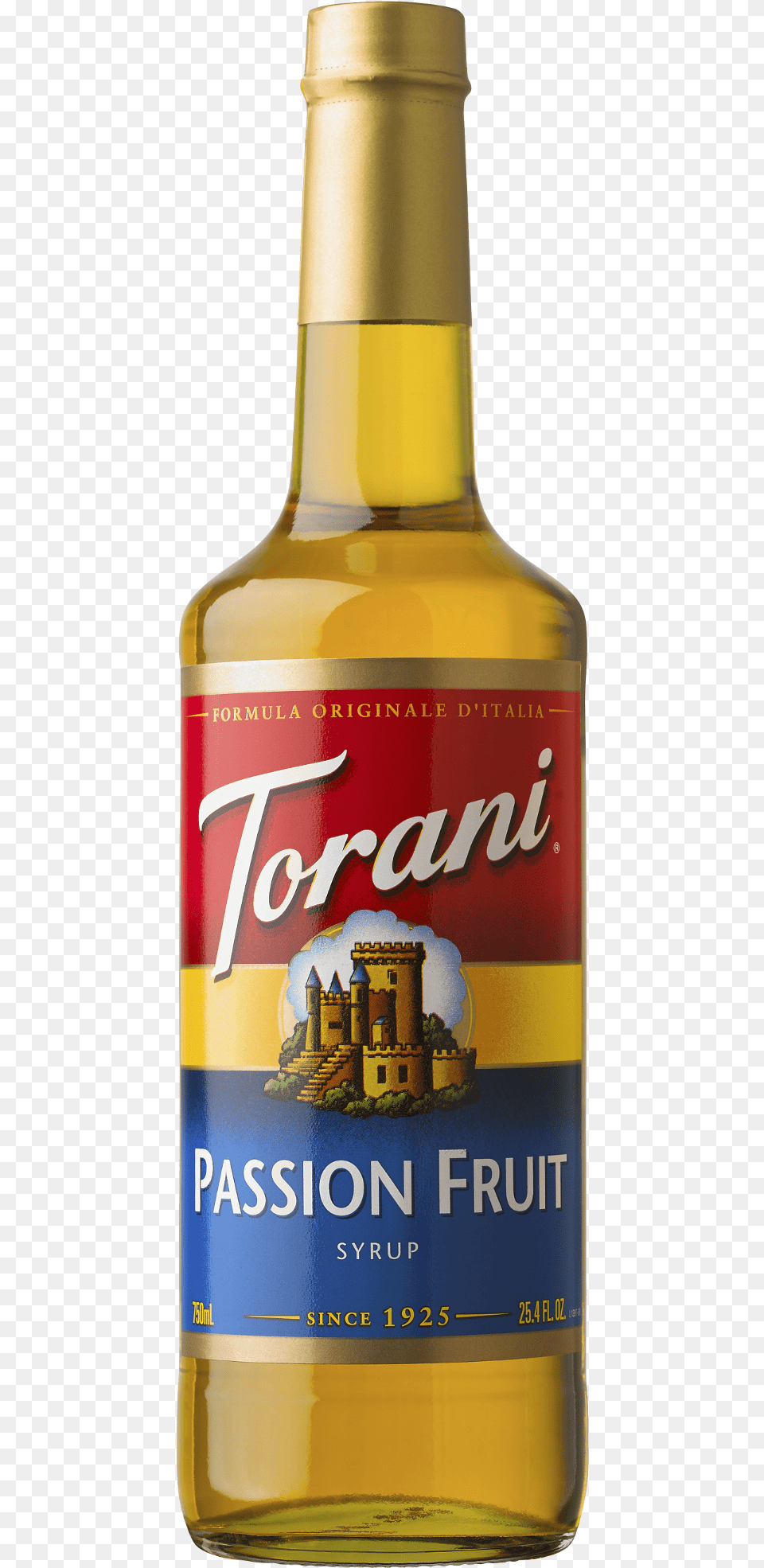 Passion Fruit Syrup 750ml 2048px Torani Syrup, Alcohol, Beer, Beverage, Bottle Png Image