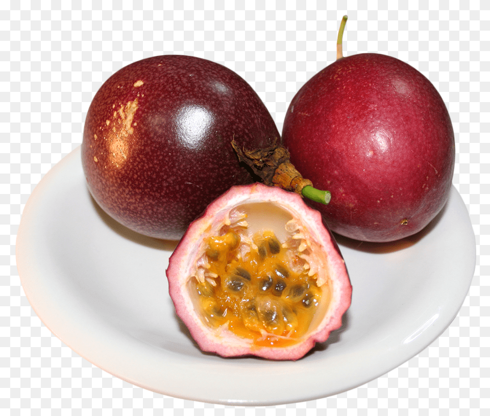 Passion Fruits On Plate Image, Food, Fruit, Plant, Produce Free Png Download