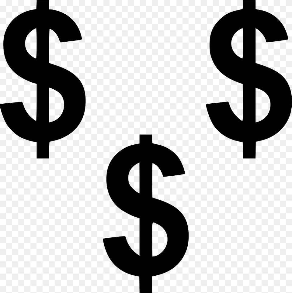Passive Income Dollar Signs Money Wealth Dollar Signs Black And White, Symbol, Number, Text, Cross Png