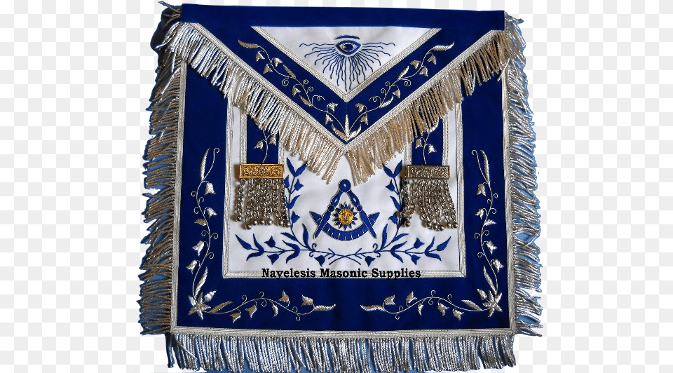 Past Master Silver Tassels Blue Apron Patchwork, Pattern, Home Decor, People, Person Png