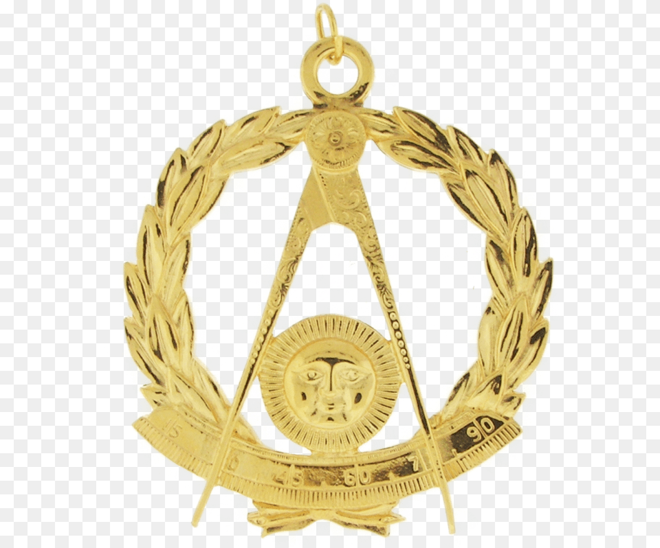 Past Masterwreath Emblem, Badge, Gold, Logo, Symbol Png Image