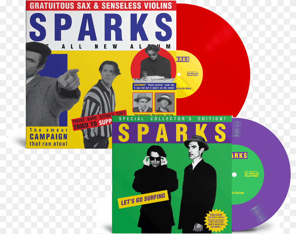 Past Tense The Best Of Sparks Vinyl, Adult, Advertisement, Poster, Person Free Png