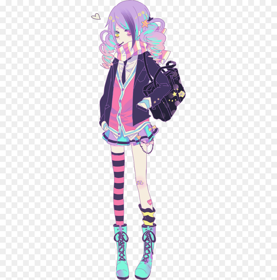 Pastel Anime Girl Render By Myh Chan, Book, Publication, Comics, Person Free Png