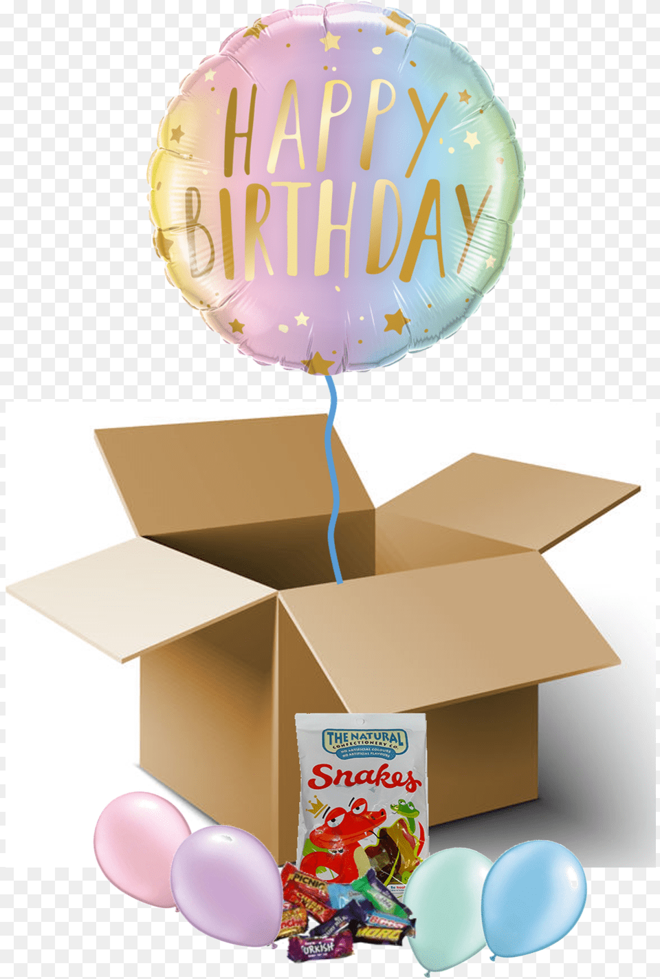 Pastel Balloons Gold Pastel Happy Birthday Balloon Gold Happy Birthday, Box, Cardboard, Carton Png