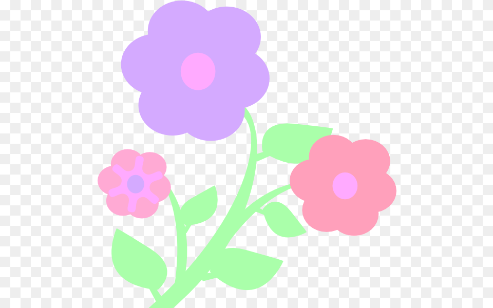 Pastel Cartoon 2 Flower Clipart Pastel, Anemone, Geranium, Plant, Petal Png Image