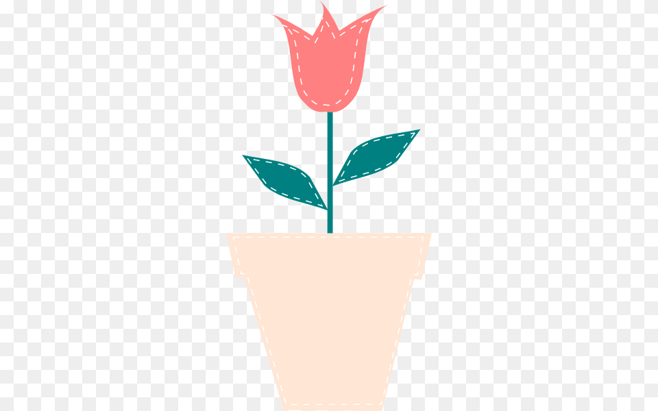 Pastel Clipart Tulip, Leaf, Plant, Flower, Vase Free Png Download