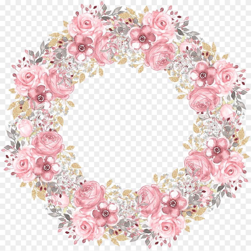 Pastel Color Flower Wreath, Pattern, Art, Floral Design, Graphics Free Png Download