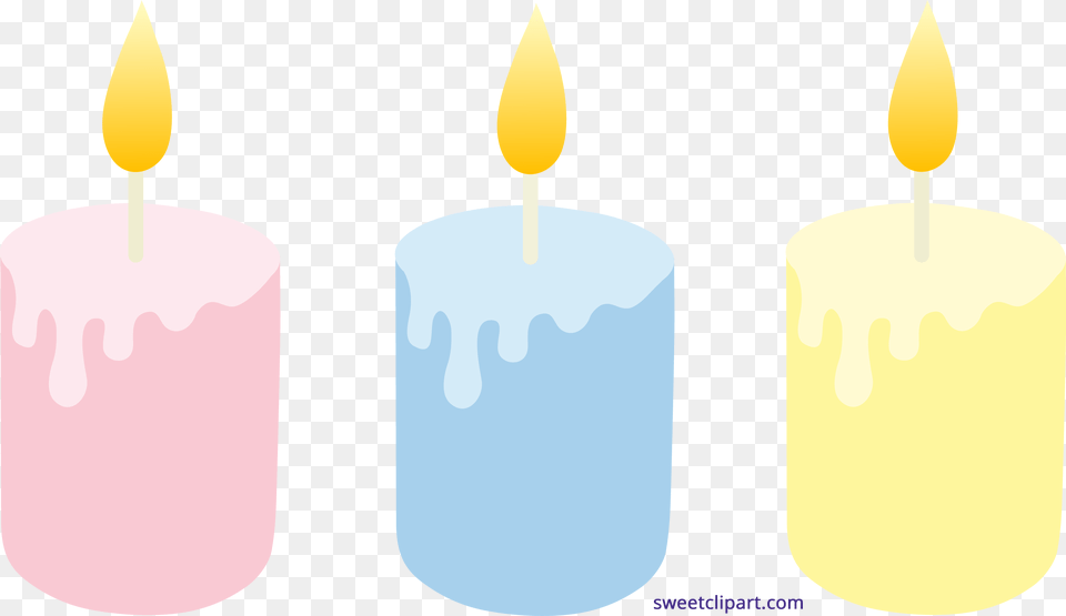 Pastel Colored Candles Set Clipart, Candle Free Transparent Png