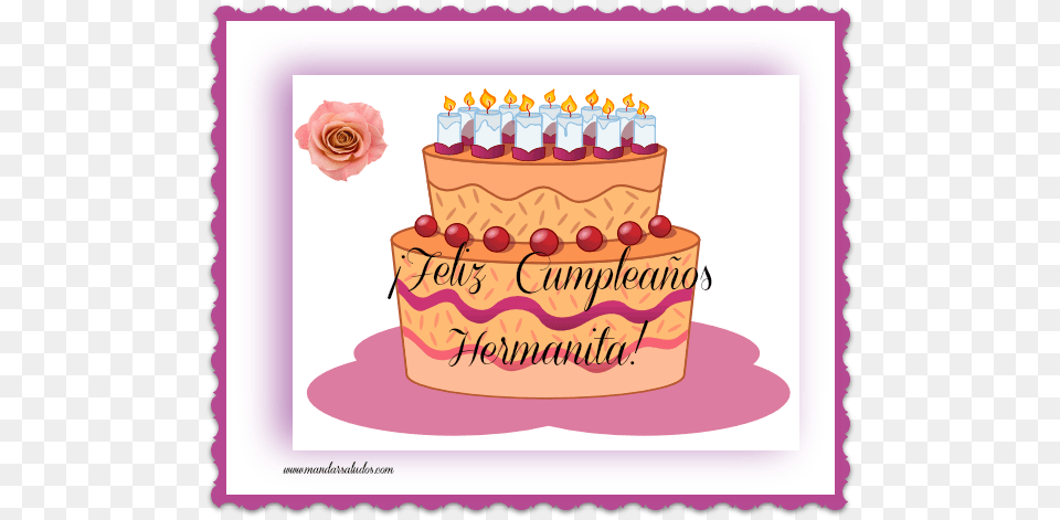 Pastel De Con Felicidades Hermanita Birthday Cake, Birthday Cake, Food, Dessert, Cream Free Transparent Png