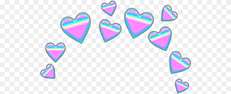 Pastel Emoji Holographic Hearts Crown Blue And Red Heart Emoji Png