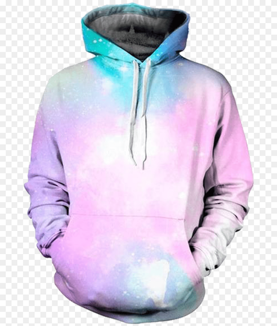 Pastel Galaxy Hoodie, Clothing, Knitwear, Sweater, Sweatshirt Free Png Download