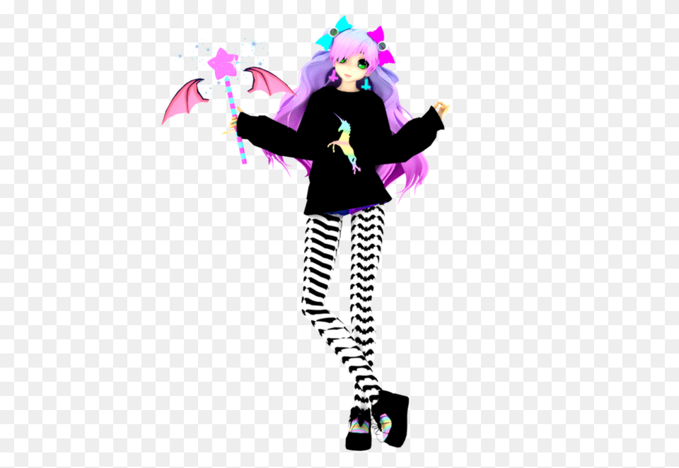 Pastel Goth Anime Pastel Goth Pastel Goth, Purple, Child, Female, Girl Free Png Download