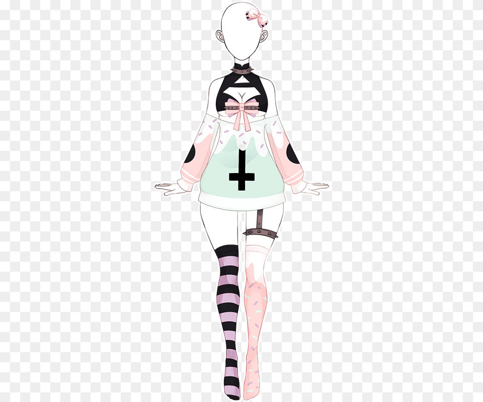 Pastel Goth Ice Cream Cartoon, Adult, Female, Person, Woman Free Transparent Png