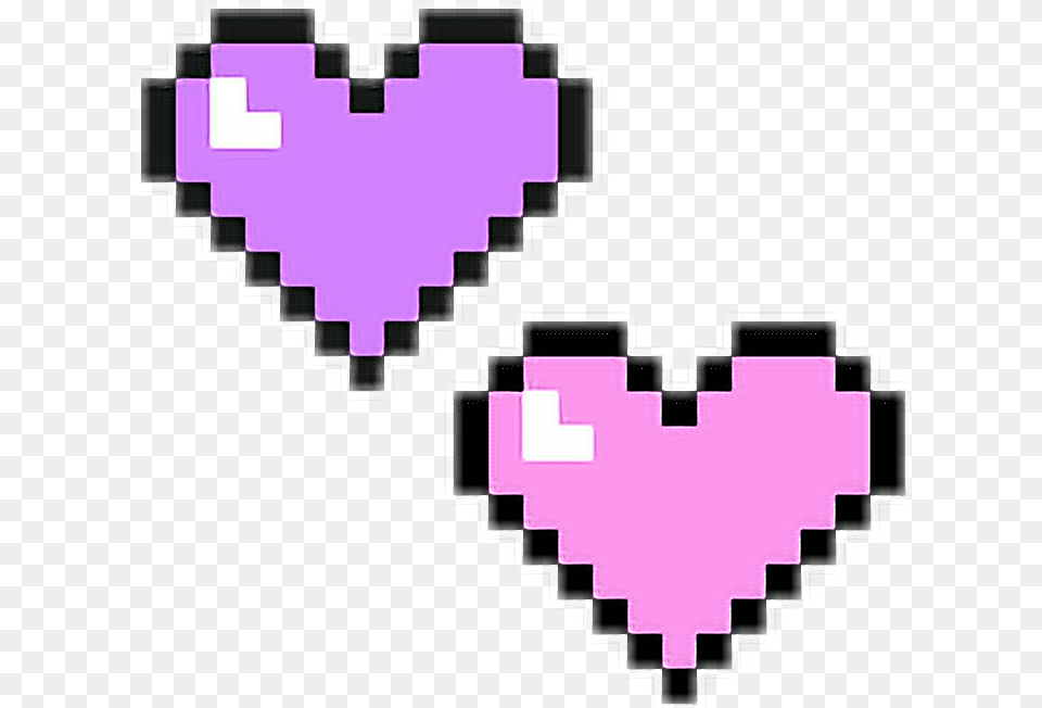 Pastel Hearts Pixel Pixelated Pastel Pink And Lav, Purple, Heart, Pattern Png