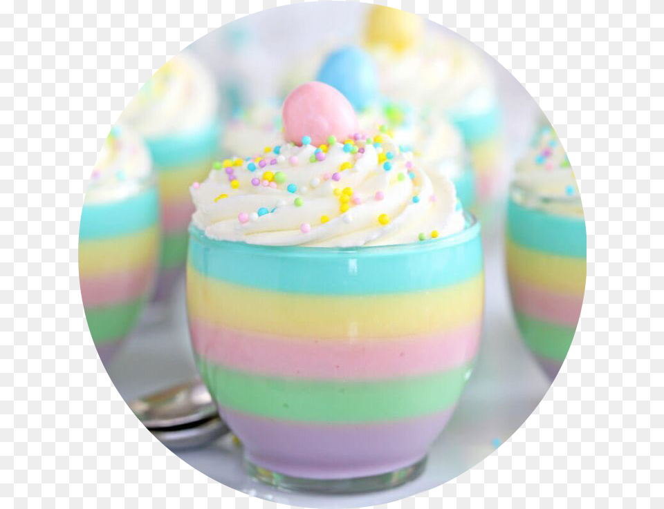 Pastel Pastelcolors Sweets Treats Rainbow Gelatin, Cream, Dessert, Food, Tape Free Png Download