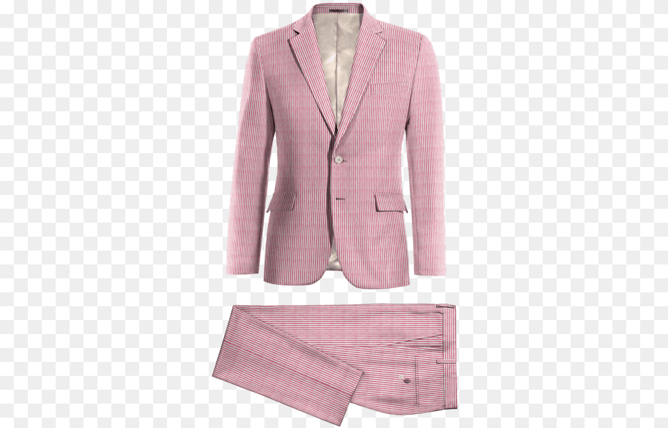 Pastel Red Striped Seersucker Suit Pink And White Striped Mens Suit, Blazer, Clothing, Coat, Formal Wear Png Image