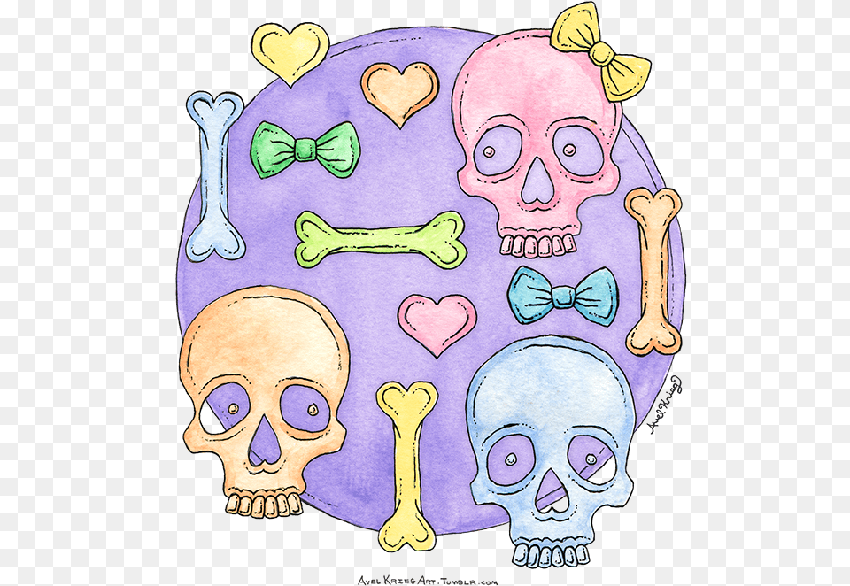 Pastel Skulls Skull, Applique, Pattern, Face, Head Free Transparent Png