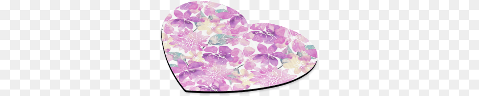 Pastel Watercolor Flower Pattern Heart Shaped Mousepad Watercolor Painting, Clothing, Hat Png