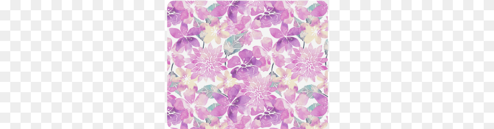 Pastel Watercolor Flower Pattern Rectangle Mousepad Purple Watercolor Heart, Art, Floral Design, Graphics, Home Decor Free Png