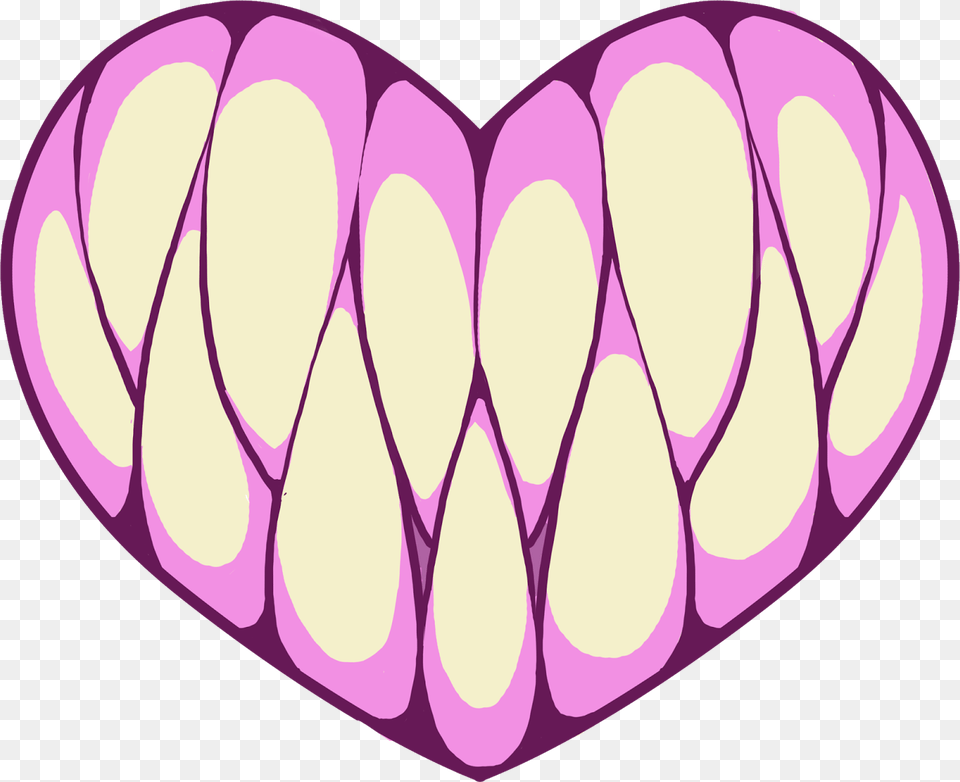 Pastelgoth Teeth Heart Kawaii Monster Sticker Freetoedi, Purple, Body Part, Mouth, Person Png Image