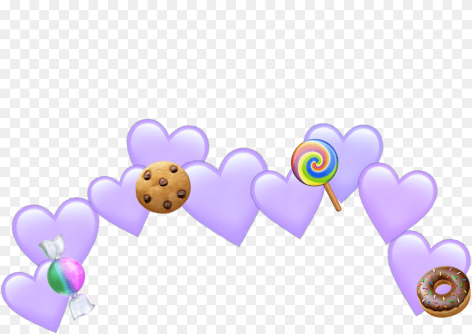 Pastelpurple Purple Emoji Hearts Sweets Donut Cookie Throw Up Emoji Aestetic, Food, People, Person Free Png