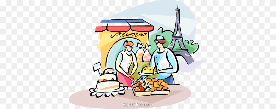 Pastry Chef And The Eiffel Tower Royalty Vector Clip Art, Book, Comics, Publication, Person Free Png