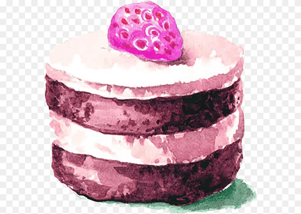 Pastry Drawing Watercolor Chocolate Cake Watercolor Cake, Birthday Cake, Cream, Dessert, Food Free Transparent Png