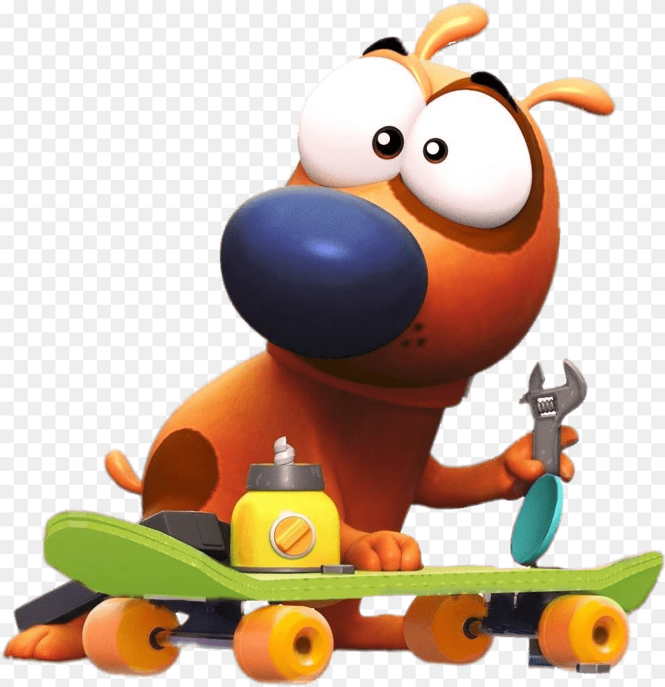Pat Working On Skateboard Pat The Dog Disney Channel, Toy, Machine, Wheel Png