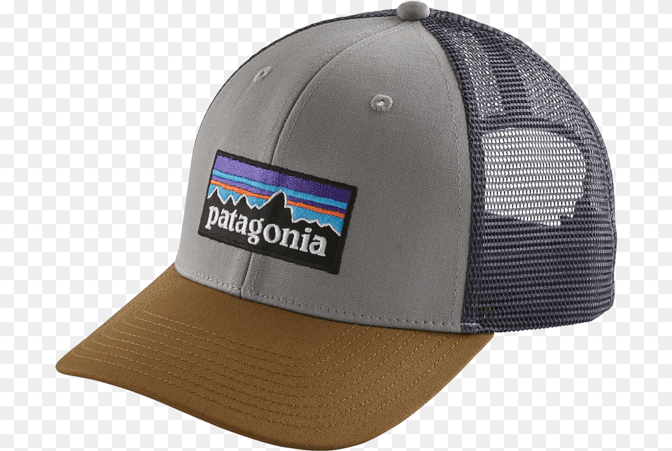 Patagonia P 6 Logo Trucker Hat Drifter Grey Blue And Brown Patagonia Hat, Baseball Cap, Cap, Clothing Png