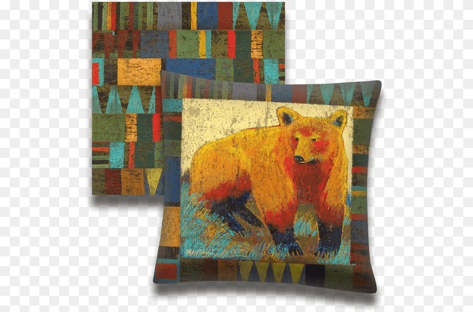 Patchwork, Animal, Bear, Cushion, Home Decor Png Image