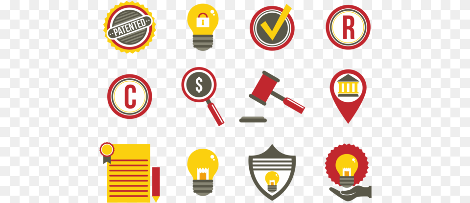 Patent Idea Protection Flat Icons Shield, Light, Logo, Symbol, Dynamite Free Png