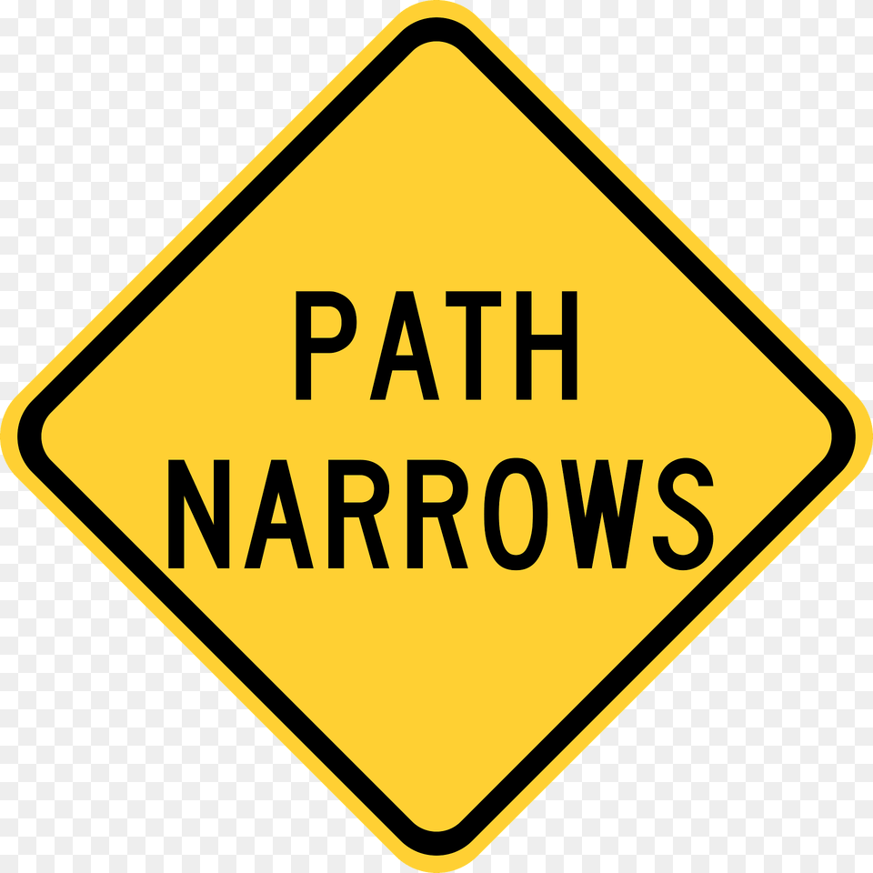 Path Narrows Clipart, Sign, Symbol, Road Sign Free Png Download