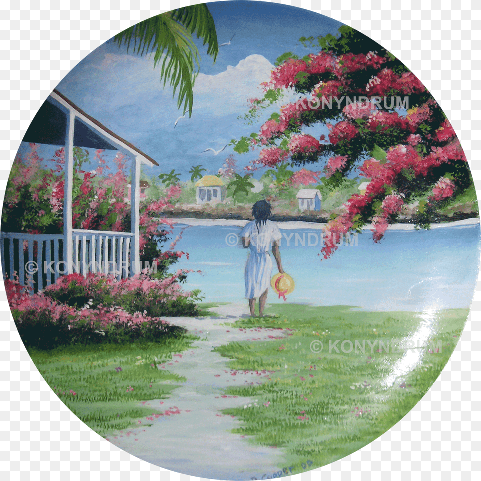 Path To Paradise Native Woman Plate Painting, Photography, Person, Art, Garden Png Image