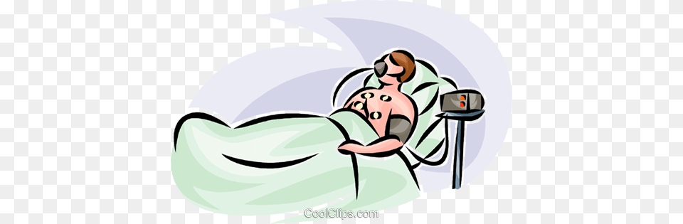 Patient Hooked Up To A Heart Monitor Royalty Vector Clip Art, Photography, Person, Sleeping Free Png