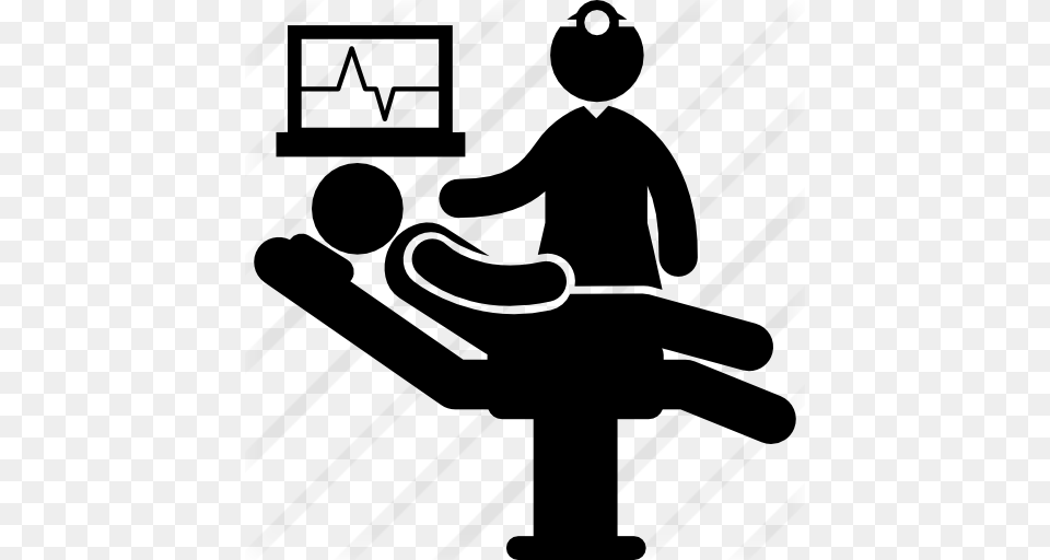 Patient Lying On Stretcher With Medical Doctor, Gray Free Transparent Png