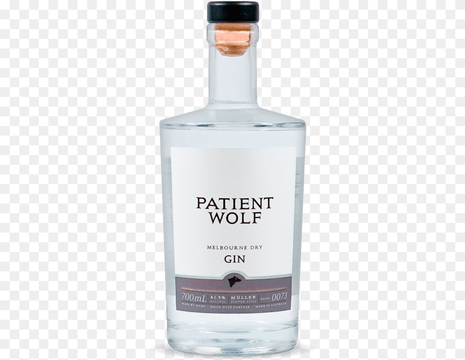 Patient Wolf Premium Dry Gin, Alcohol, Beverage, Liquor, Bottle Png Image