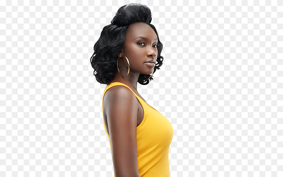 Patra Weave Style With Fun Curls That Gives You Volume And Bounce, Hair, Portrait, Black Hair, Body Part Png