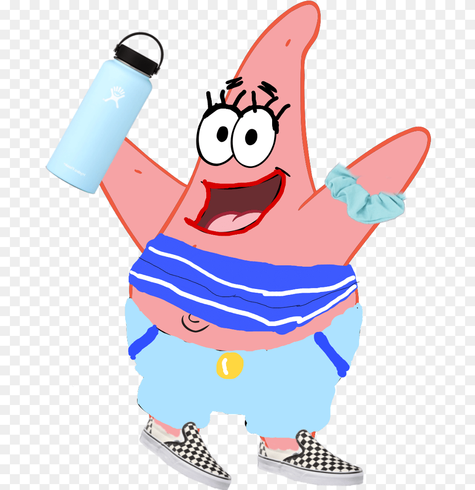 Patrick As A Vsco Girl Patrick Star, Baby, Person, Bottle, Clothing Free Png