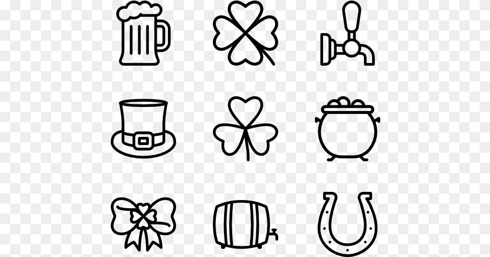 Patrick S Day Hobbies Icons, Gray Free Png Download