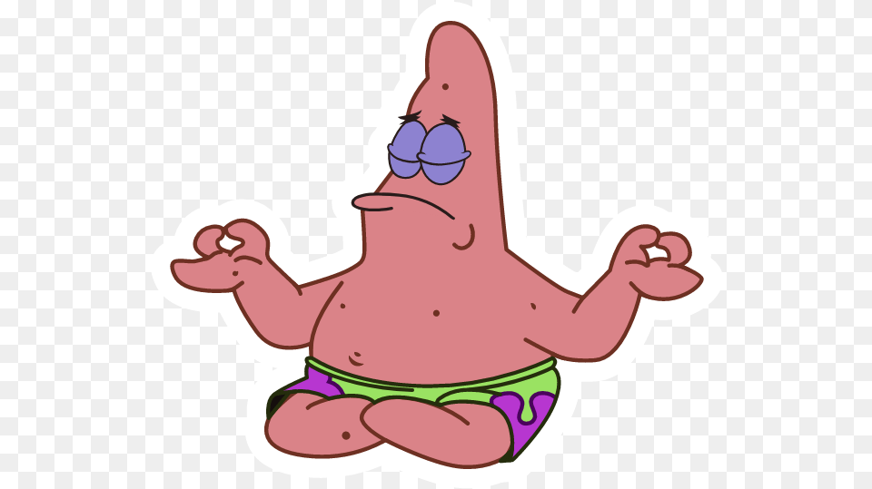 Patrick Star Meditates Sticker Sticker Mania Patrick Star Meme Stickers Png Image