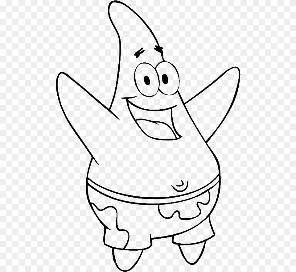 Patrick Star Spongebob Patrick Coloring Page, Stencil, Nature, Outdoors, Snow Free Png