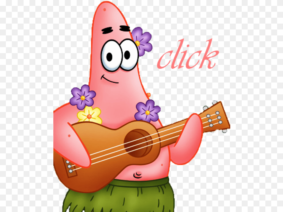 Patrick Star With A Guitar Patrick Star Playing Guitar, Musical Instrument Png Image