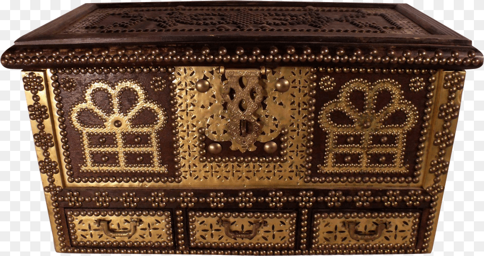 Patrick Swayze Owned Antique Brass Studded Chest Provenance Patrick Swayze, Treasure, Mailbox, Furniture, Box Png