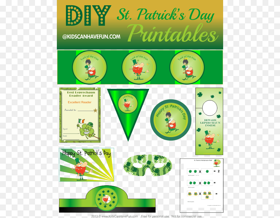 Patricks Day Printables St Patricks Day Kids Parties, Green, Advertisement, Text, Poster Png