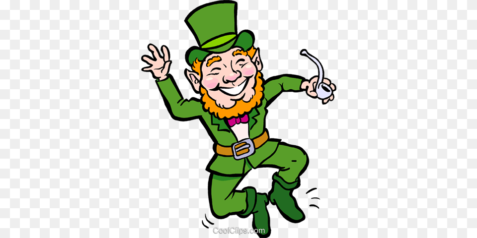 Patricks Day Vector Clipart Of A Leprechaun With Pipe Irish Leprechaun, Baby, Clothing, Costume, Person Free Png Download