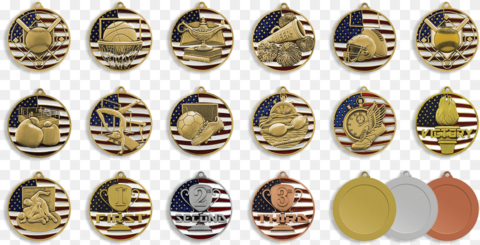 Patriotic 75 Patriotic Medals Heart Sprite Sheet Badge, Gold, Logo, Symbol, Ball Free Png Download