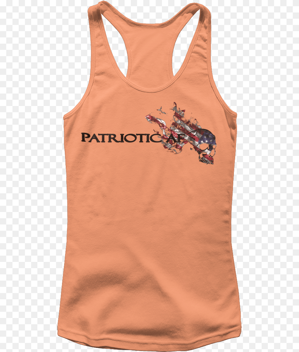 Patriotic Af Flaming Skull Women S Racerback Tank Shooter Mcgavin, Clothing, Tank Top, Person Free Png Download