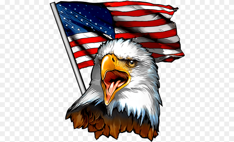 Patriotic Fabric Eagle Fabric Custom Print Fabric Decal, American Flag, Flag, Animal, Bird Free Png Download