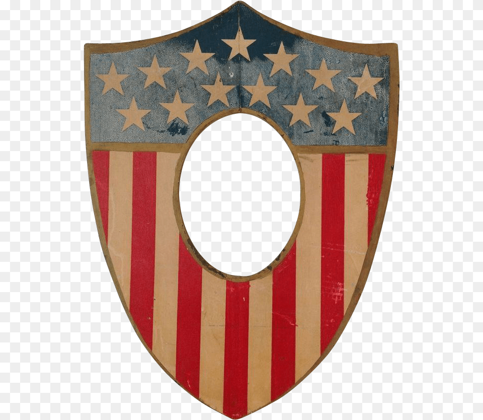 Patriotic Folk Art Shield Circa 1900 Usa Flag Patriotic Classy American Flag, Armor Free Png