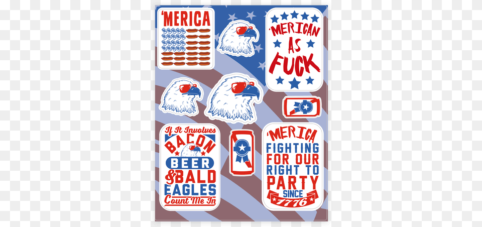 Patriotic Party Sticker Sticker, Advertisement, Poster, Text, Food Free Transparent Png